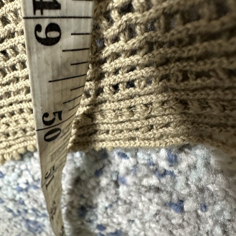 Made In Italy Sweater Cardigan Womens One Size Tan Open Knit Mesh Long Duster - Picture 4 of 6